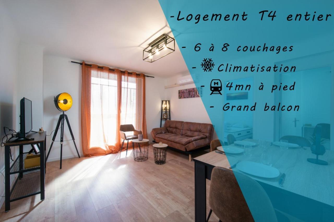 Grand Appartement 3 Chambres Avec Clim Et Balcon Marselha Exterior foto